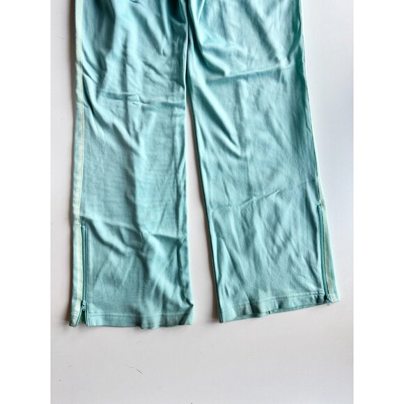 ADIDAS Y2K Turquoise Nylon Side Stripe Bootcut Track Pants, Size L - Picture 5 of 13
